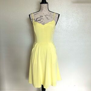 NWT 41Hawthorn Butter Yellow Soft Beatriz Scallop Hem Dress, Pockets, Size S